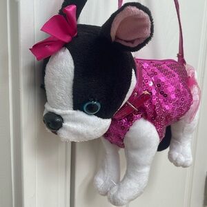 Poochie & Co. black and white dog purse